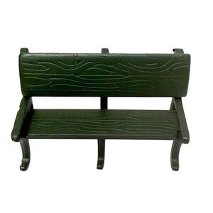 DEPARTMENT 56 Miniature Holiday Bench Christmas Village Figurine Green Metal